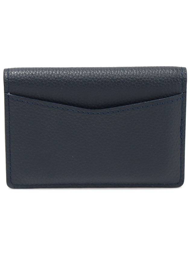 Luxury Saint Laurent Trending 2026 M69979 Ink Blue Grain Calfskin LV Aerogram Pocket Organizer Card Holder