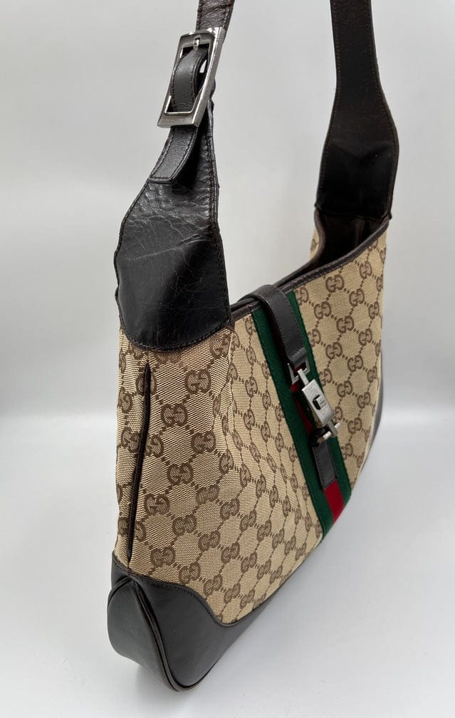 Gucci Leather Canvas Shoulder Bag