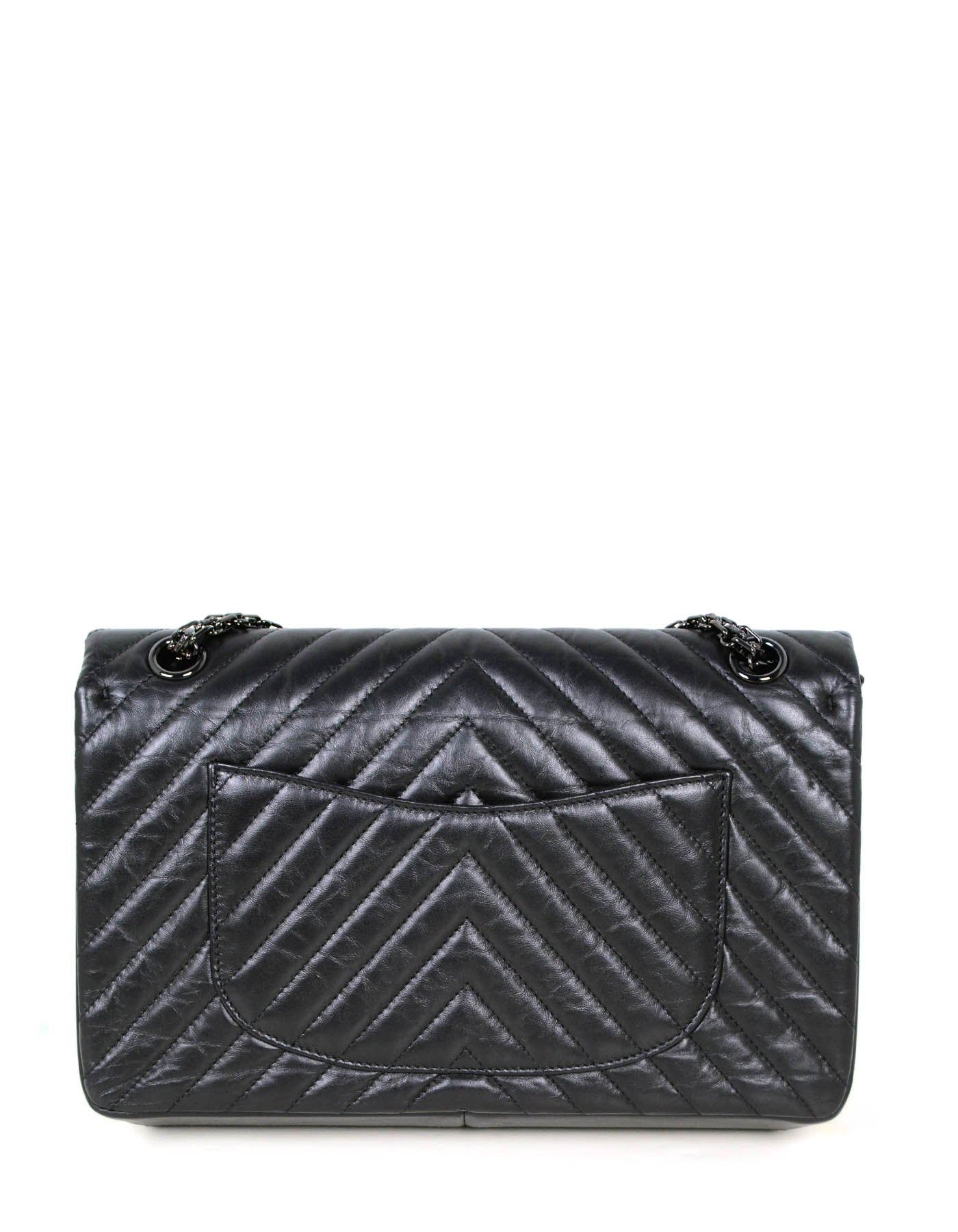 Chanel So Black Calfskin Quilted 2.55 Reissue 226 Flap Bag