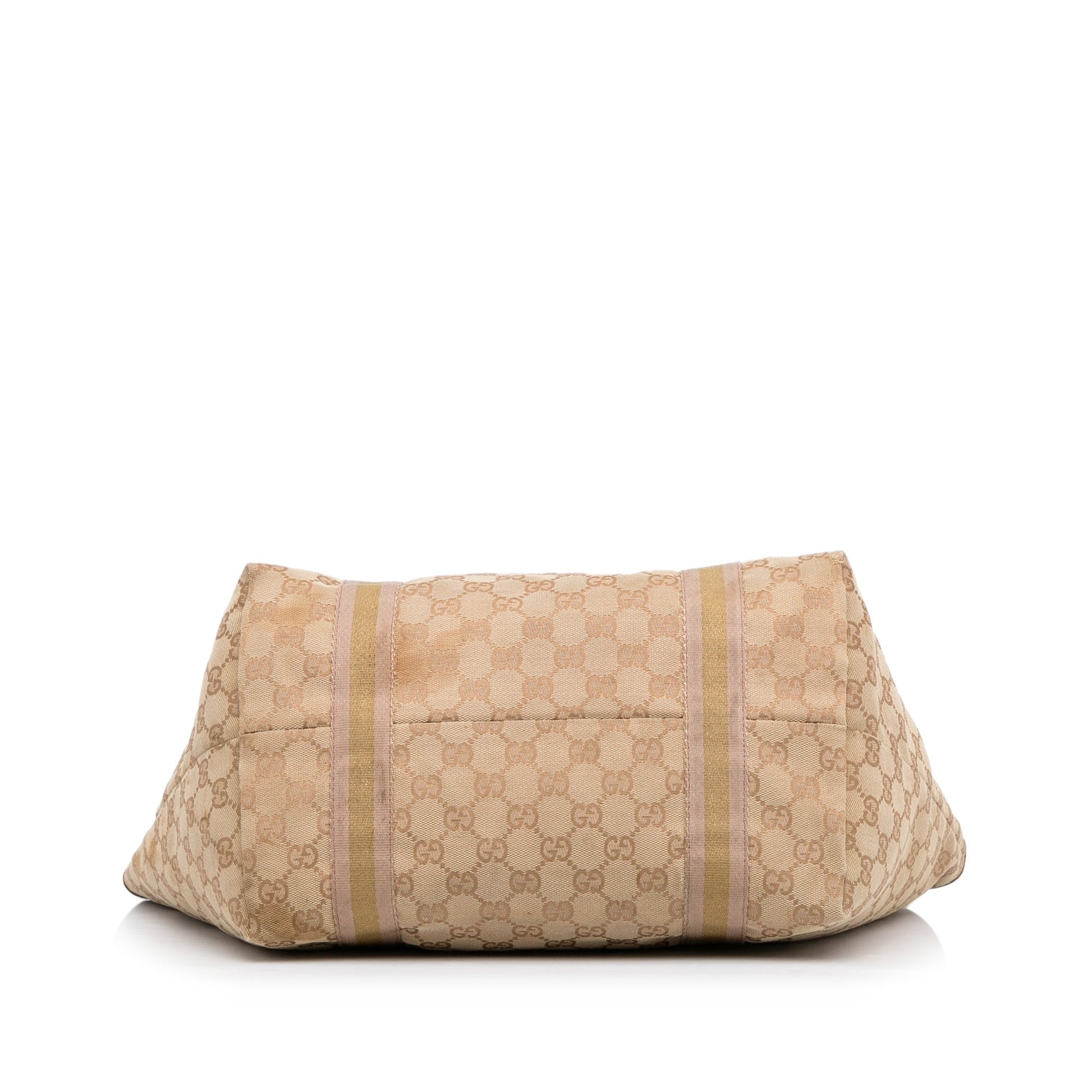 Gucci Tan Leather Canvas Tote Style 5