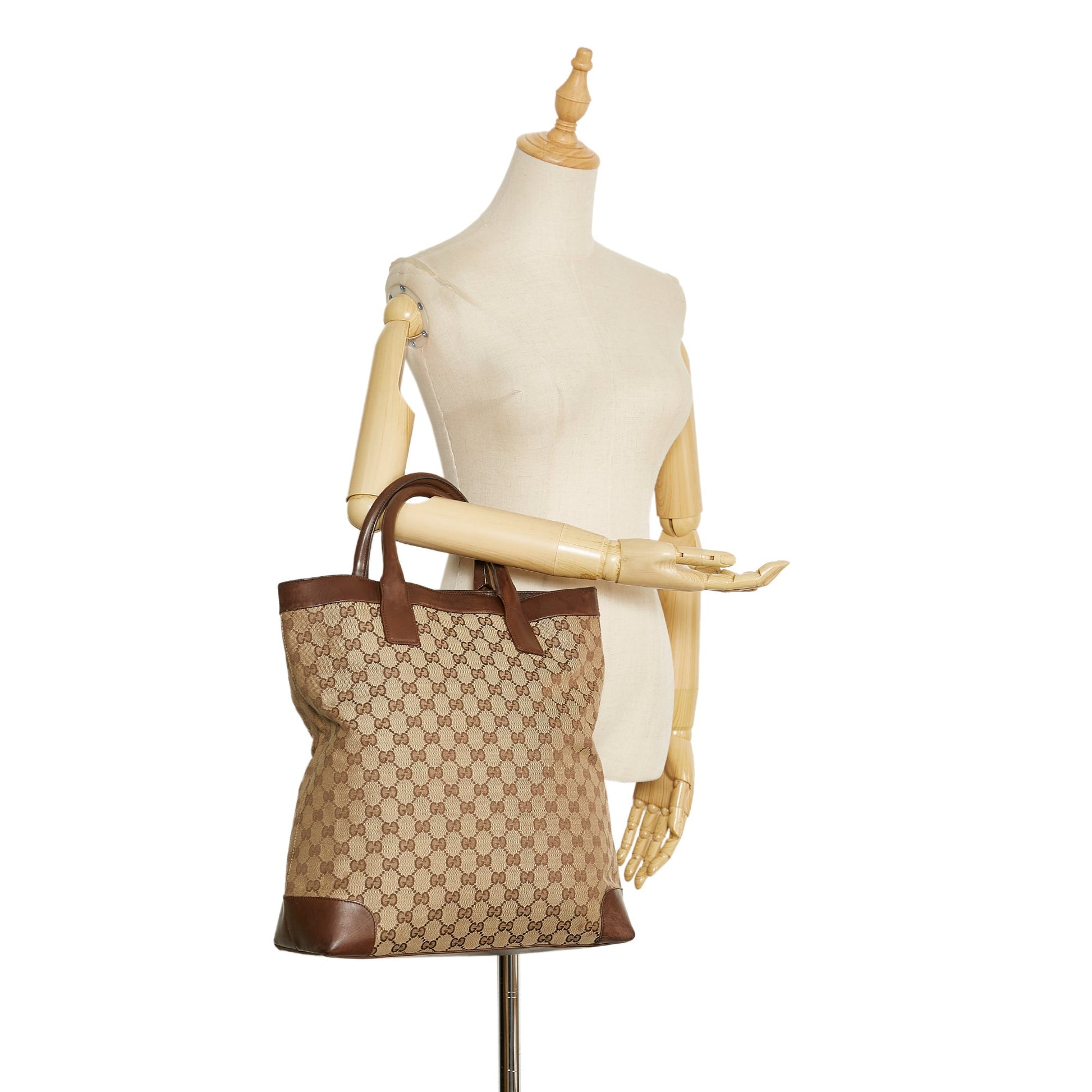 Gucci Leather Canvas Tote