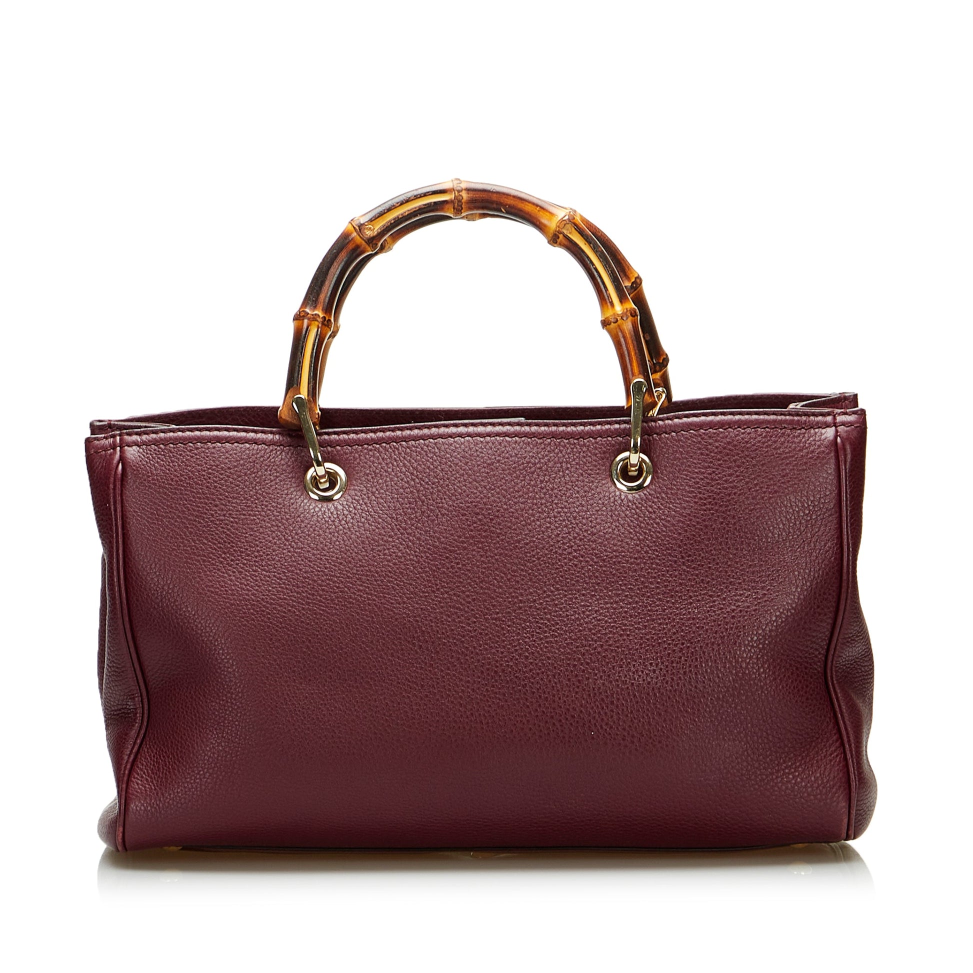 Gucci Bamboo Red Leather Tote Style 1