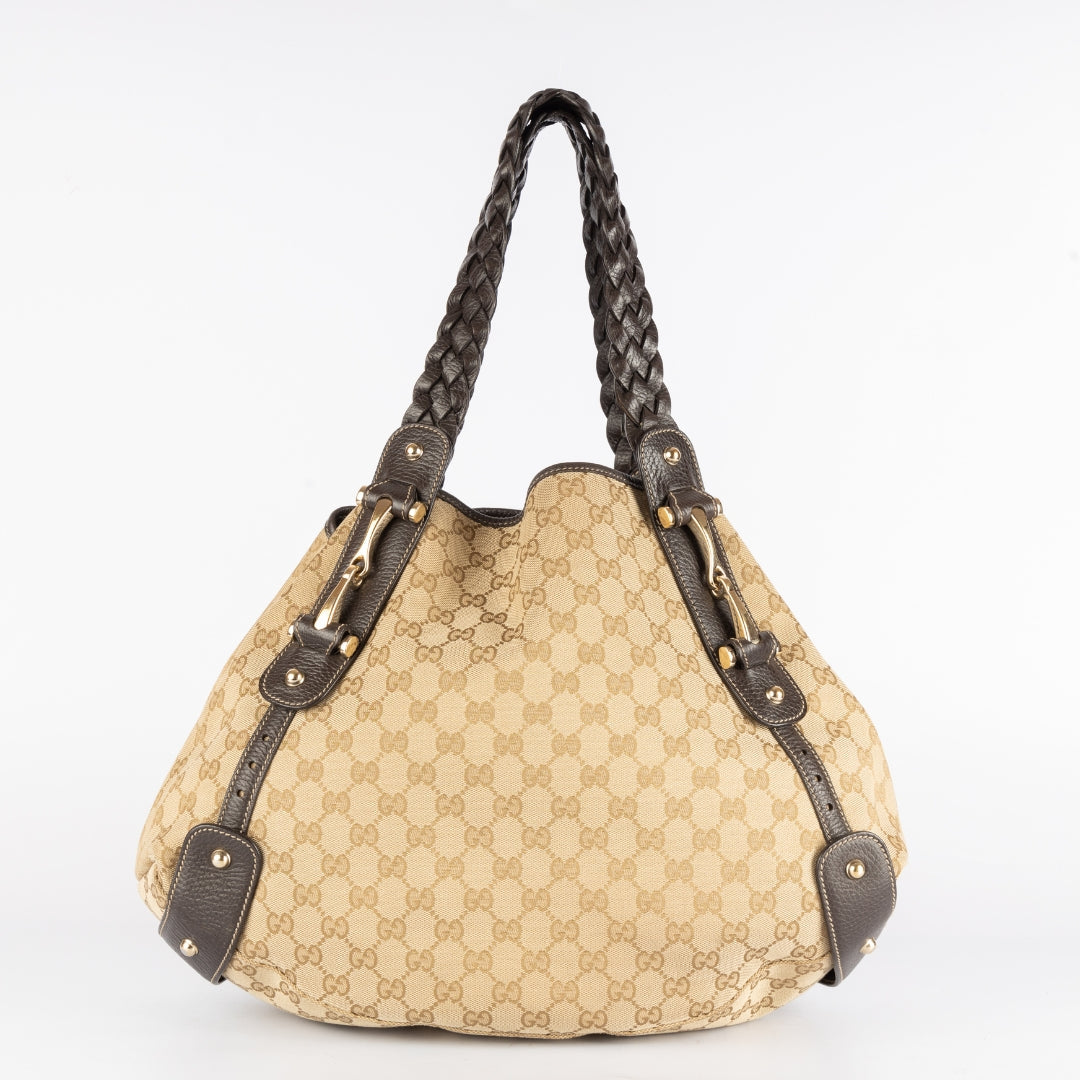Gucci Leather Canvas Shoulder Bag