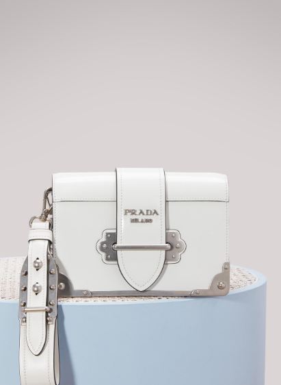 Prada Cahier Calf Leather Bag Light Green