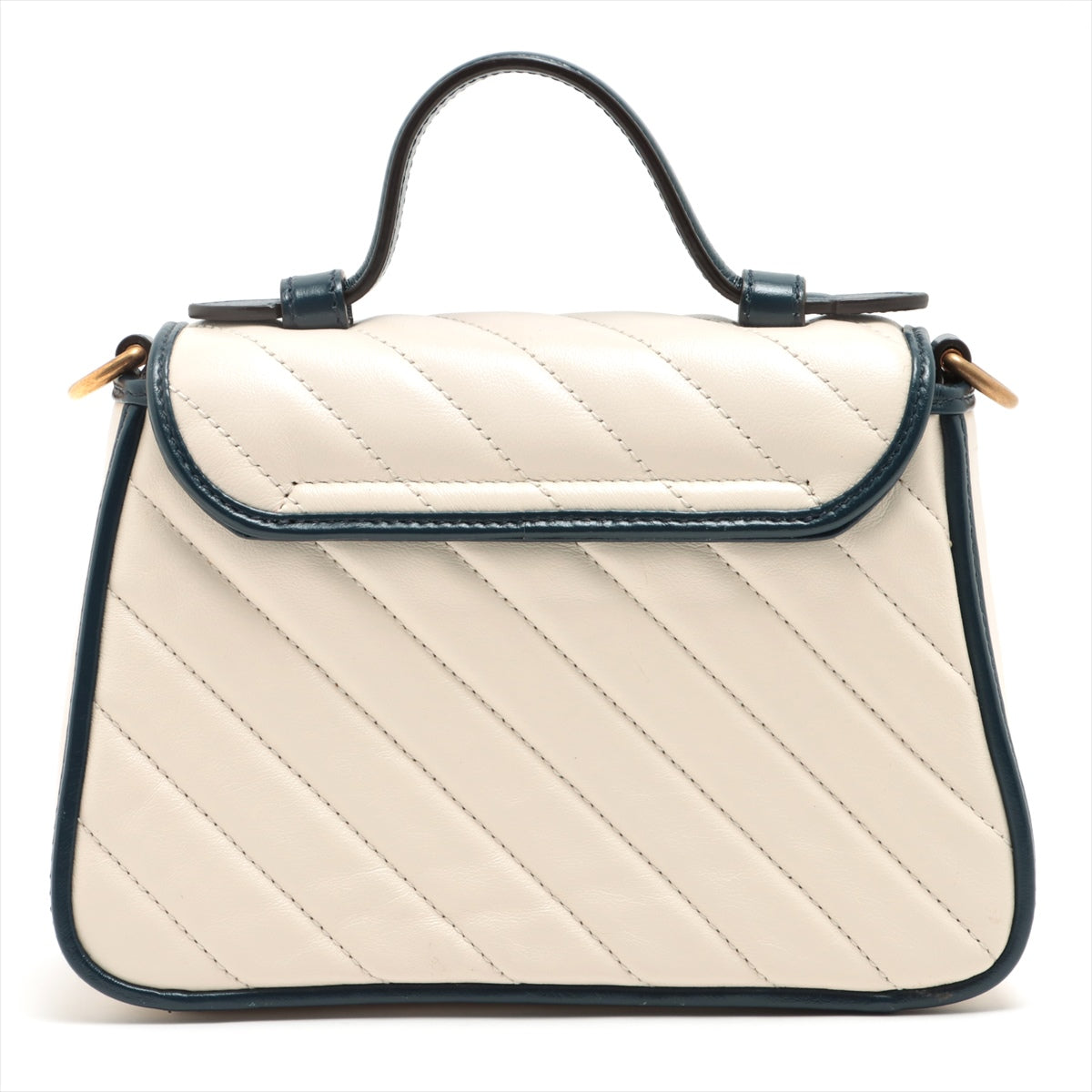 Gucci GG Marmont White Leather Chain Crossbody