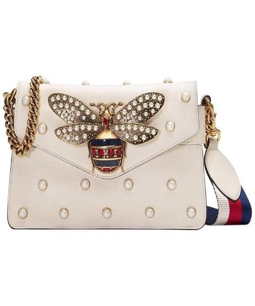 Gucci Nylon Chain Leather Shoulder Bag