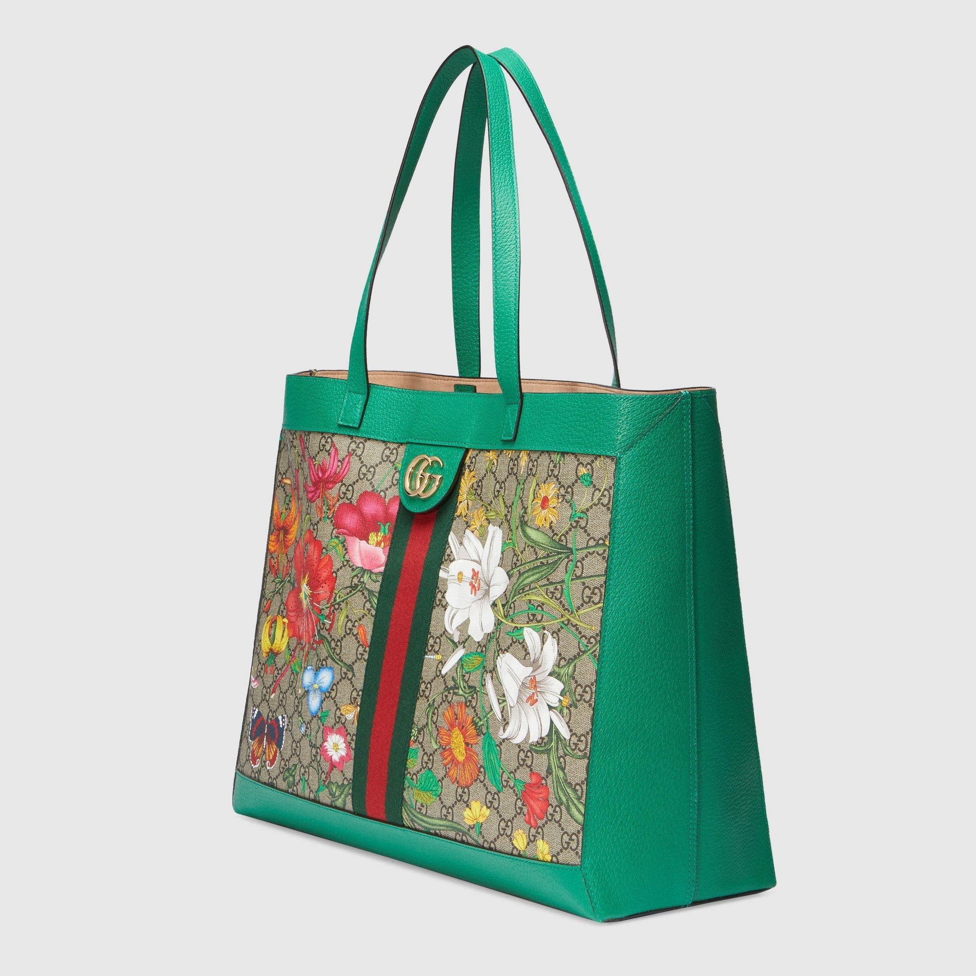 Gucci Monogram Leather Canvas Tote