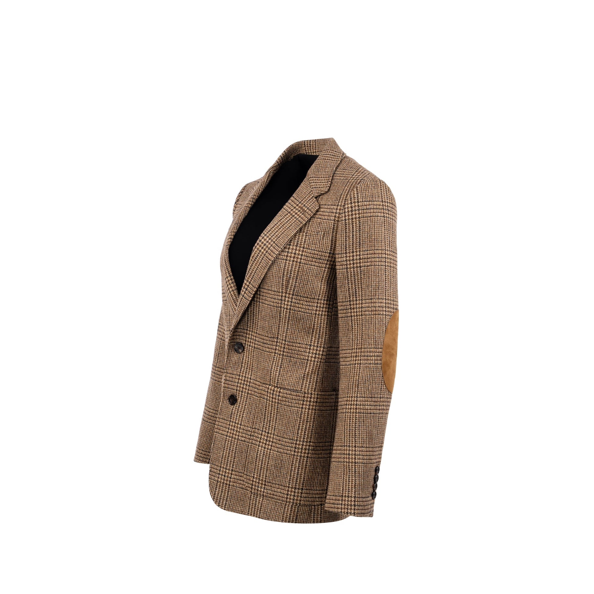 Celine Size Houndstooth Blazer Wool Brown/ Green