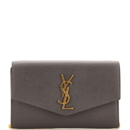 Luxury Saint Laurent Trending 2026 Uptown Chain Wallet Leather