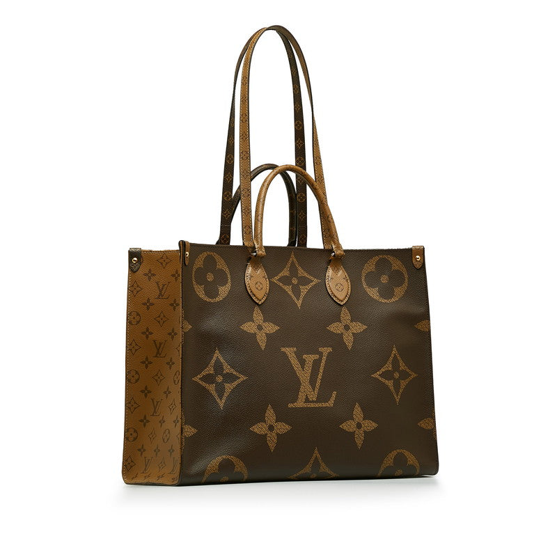 Louis Vuitton Monogram Giant Reverse Onzagor GM Handbag Shoulder Bag 2WAY Brown PVC Leather Louis Vuitton