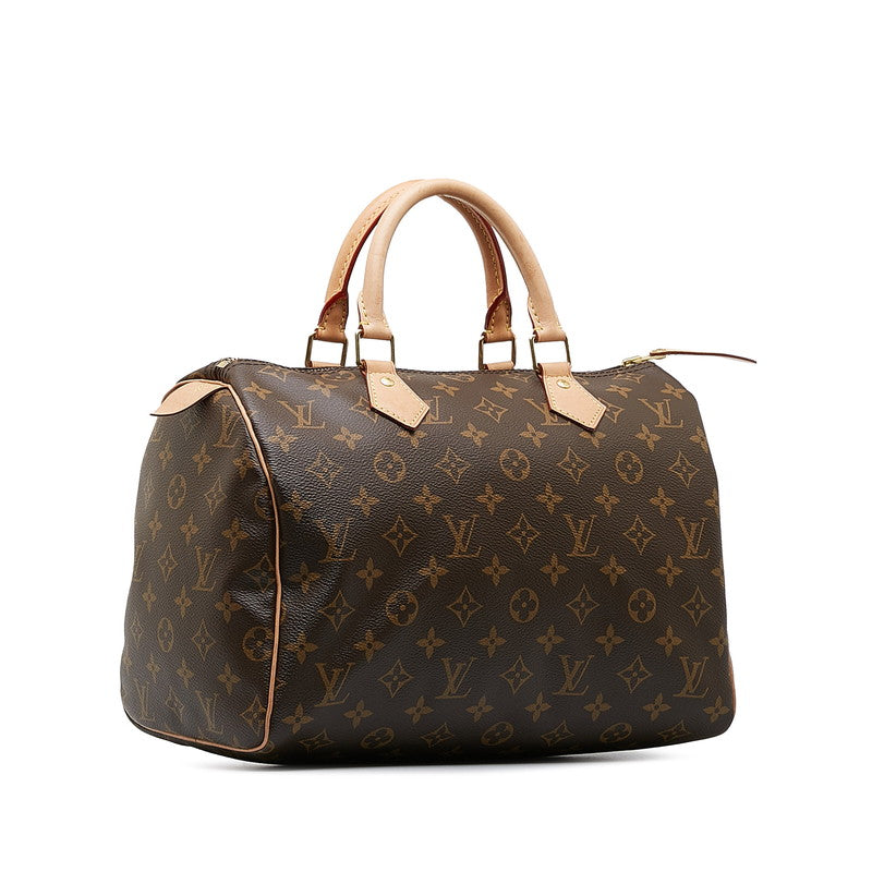Louis Vuitton Monogram Handbag Leather Brown