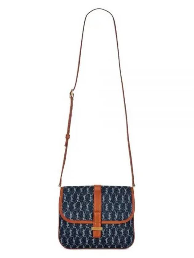 Luxury Saint Laurent Trending 2025 Small Monogram All Over Satchel Cross Bag Navy