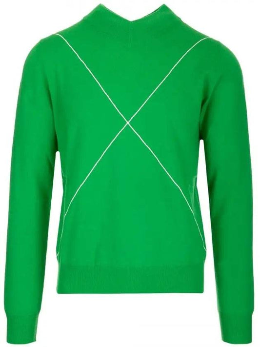 Luxury Bottega Veneta Contrast Stitch Wool Knit Top Paraket