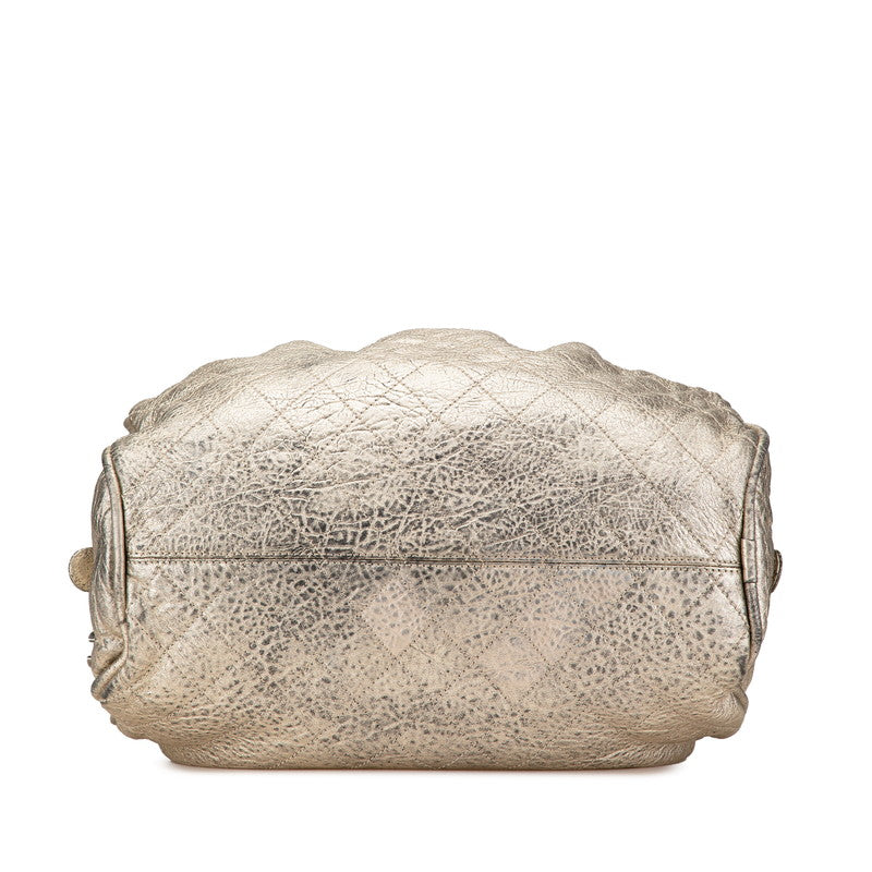 Chanel Coco Mark Matelasse Wild Stitch Leather Boston Bag Classic Flap