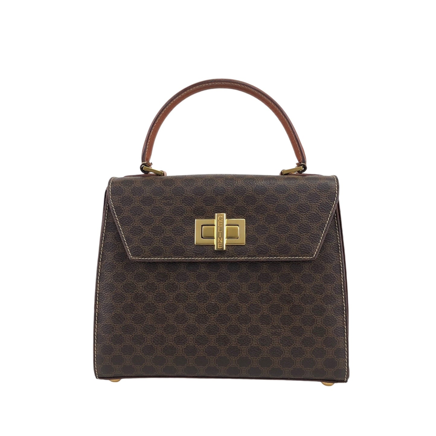 CELINE Macadam Turn Lock Handbag Brown in5yfj