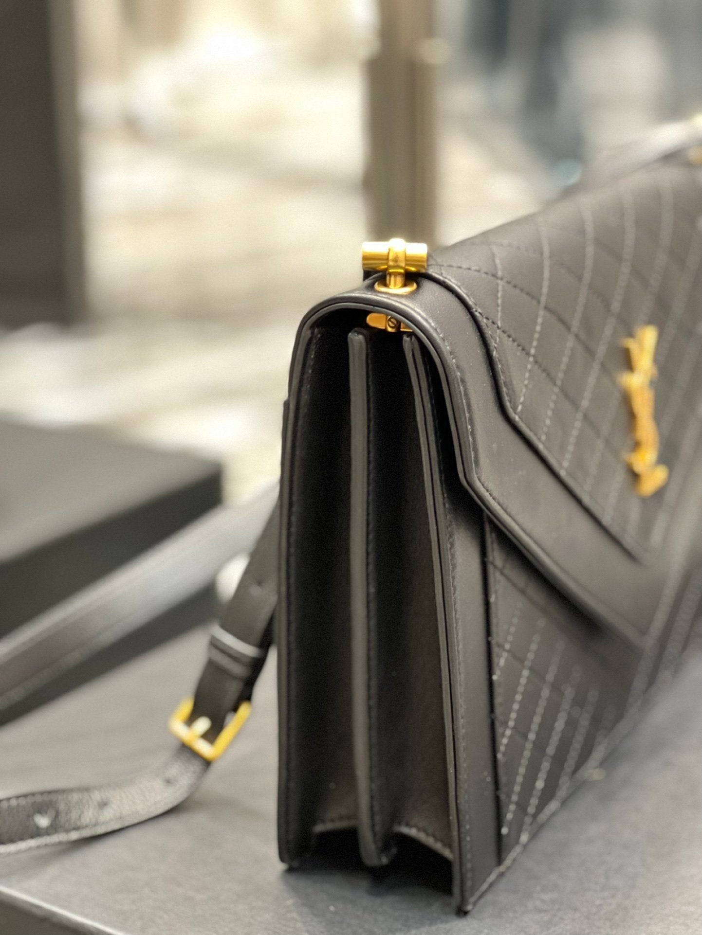 Yves Saint Laurent Gaby Satchel Bag In Black