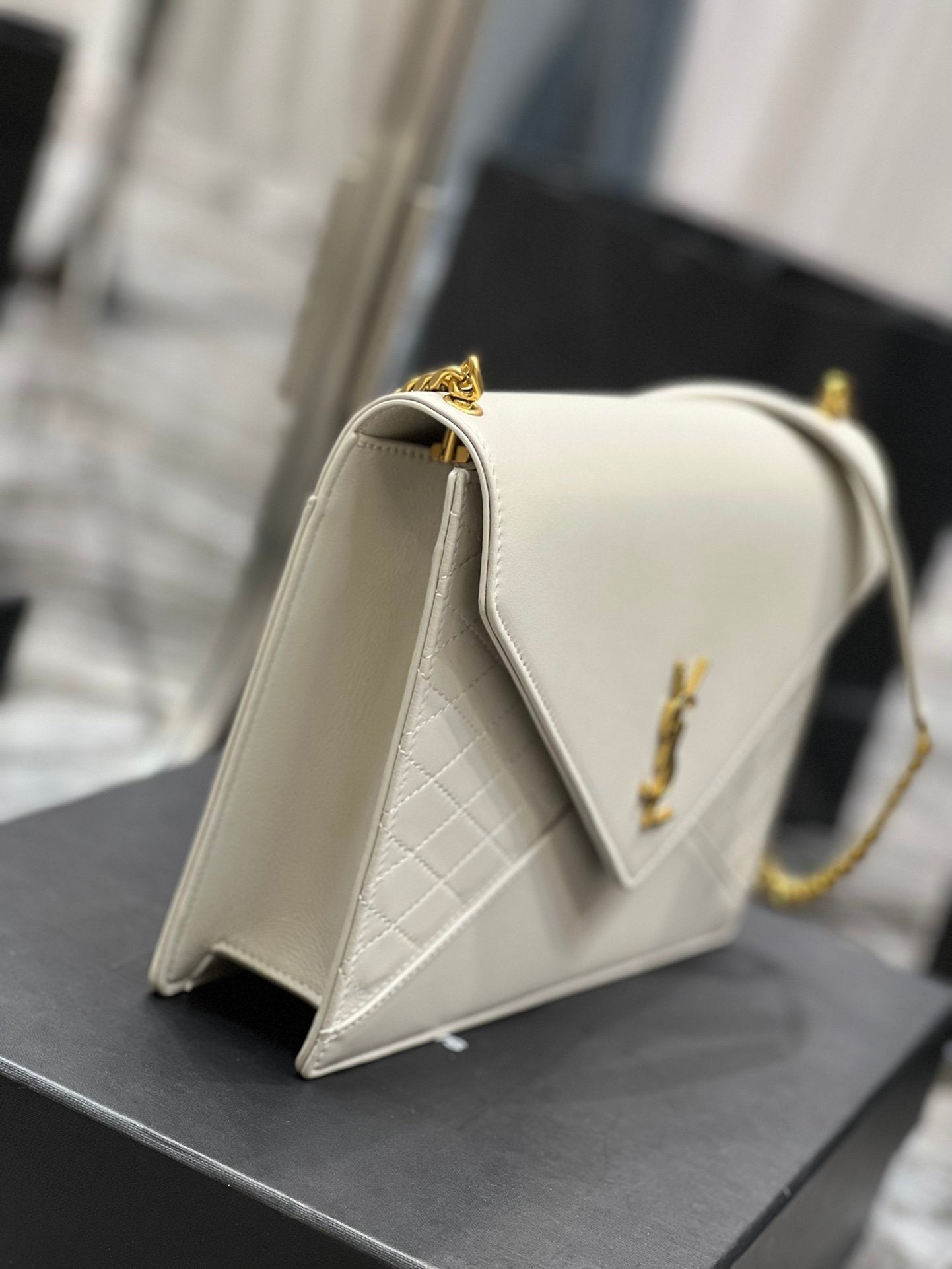 Yves Saint Laurent Gaby Chain Bag White With