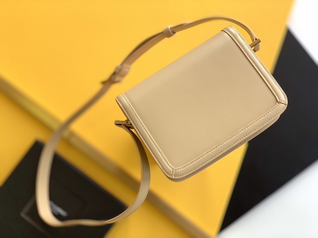 Yves Saint Laurent Solferino Small Satchel Bag Beige In Box With Gold Hardware