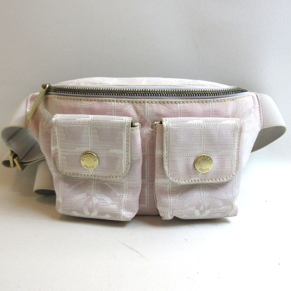 Chanel Nylon Jacquard New Travel Line Waist Pouch Classic Flap
