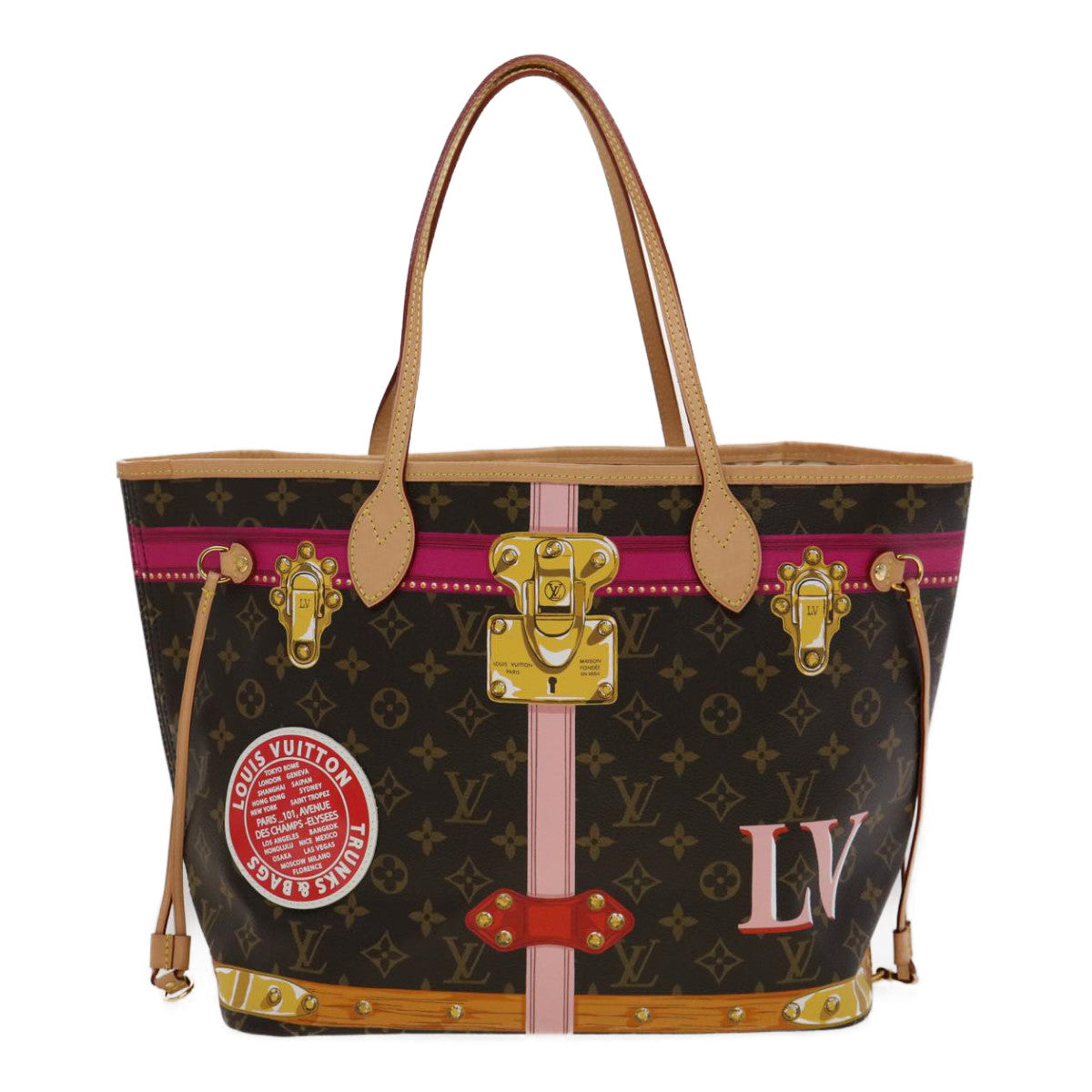 LOUIS VUITTON Monogram Summer Trunk Neverfull MM Tote Bag Auth 30117A
