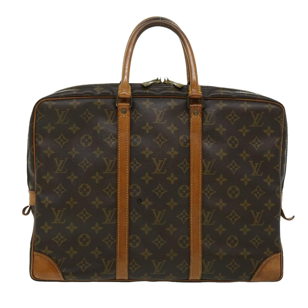 LOUIS VUITTON Monogram Porte Documents Voyage Hand Bag Auth