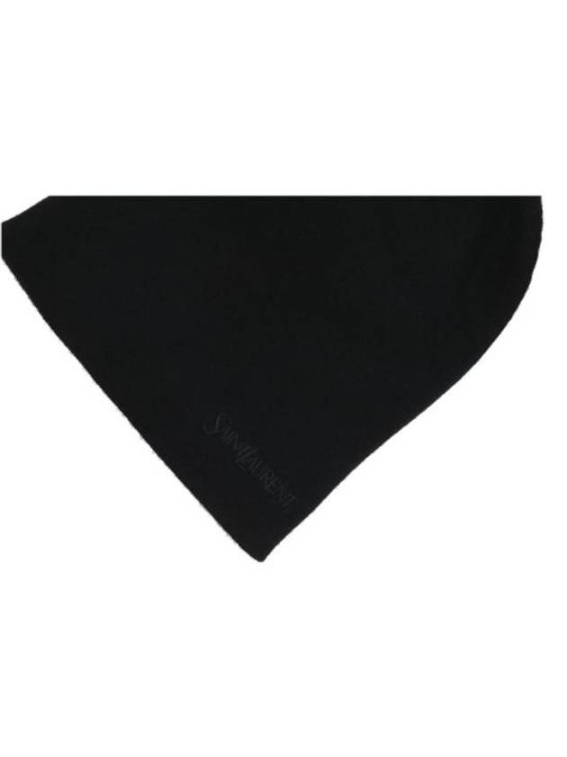Luxury Saint Laurent Trending 2026 Logo Embroidered Cashmere Beanie Black