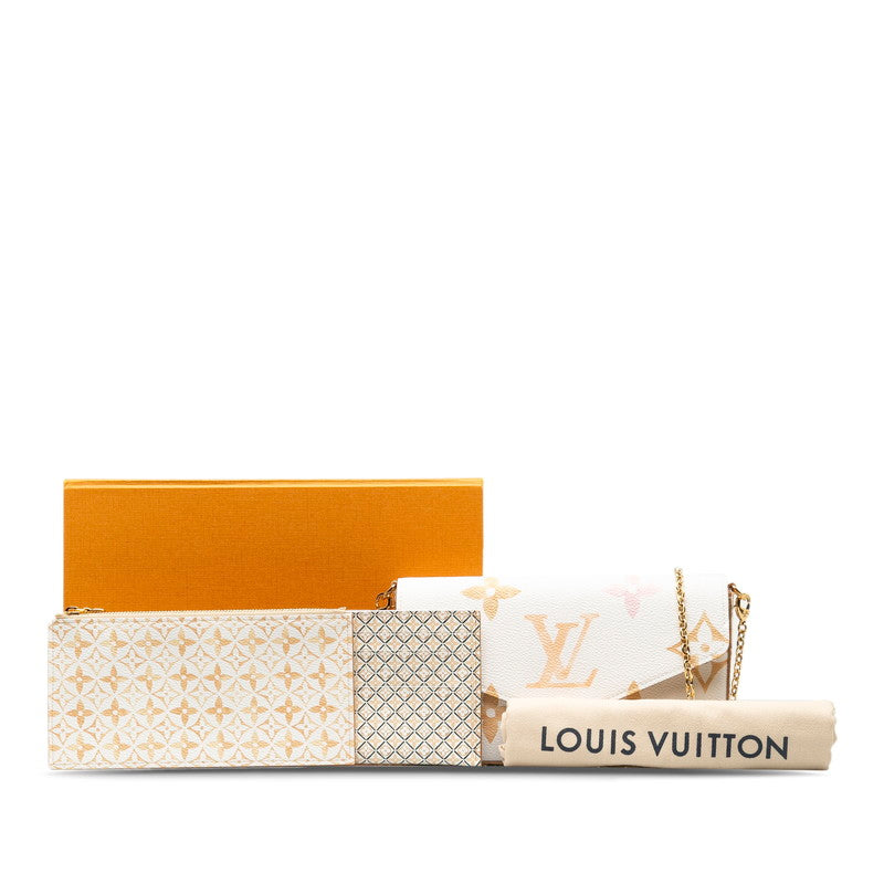 LOUIS VUITTON Louis Vuitton Monogram Linen Shoulder Bag PVC/Leather White Lady Linen