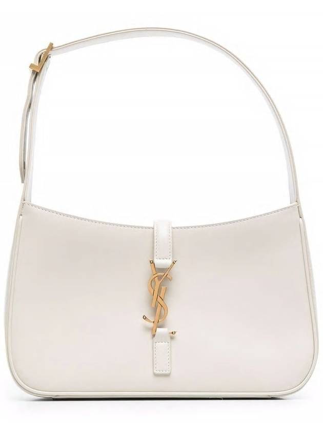 Luxury Saint Laurent Trending 2026 Le 5 A 7 Smooth Leather Hobo Shoulder Bag Blanc Vintage