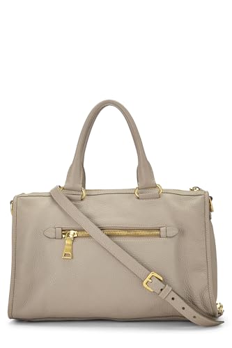 Prada, Beige Vitello Daino Convertible Tote Medium, Grey