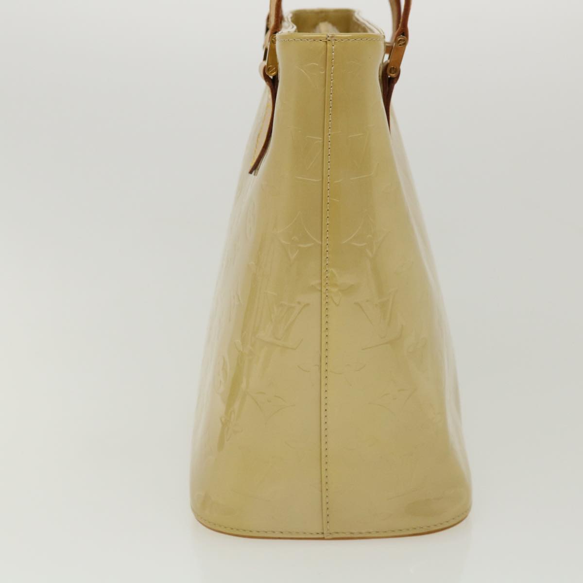 LOUIS VUITTON Monogram Vernis Houston Hand Bag Beige LV Auth