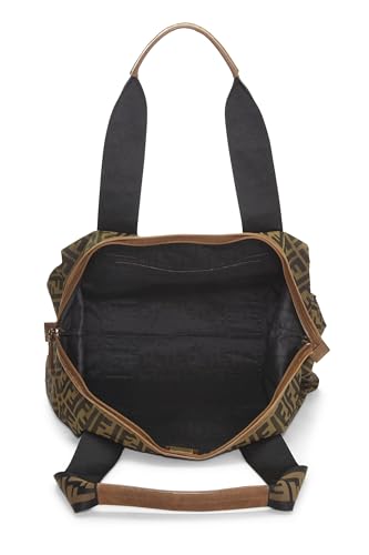 Fendi, Brown Canvas Zucca Weekender, Brown