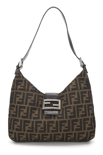 Fendi, Brown Zucca Canvas Shoulder Bag, Brown