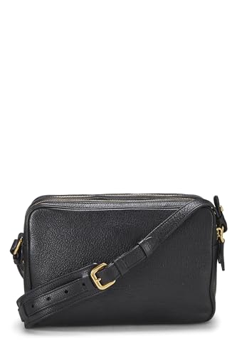 Prada, Black Vitello Daino Double Zip Camera Bag, Black