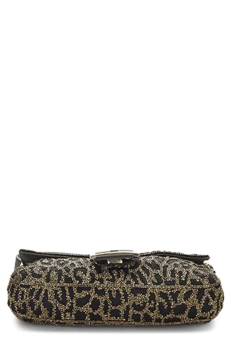 Fendi, Gold & Brown Embellished Beaded Baguette, Brown