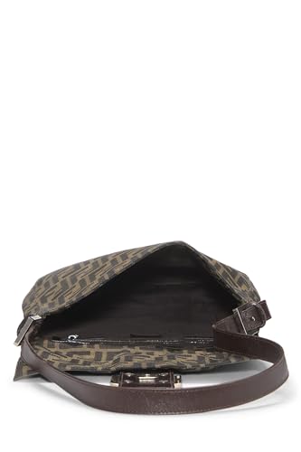 Fendi, Brown Zucca Canvas Shoulder Bag, Brown
