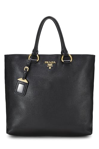 Prada, Black Vitello Daino Phenix Shopping Tote, Black