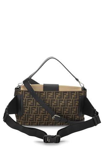 Fendi, Black Zucca Canvas Convertible Belt Bag Large, Black