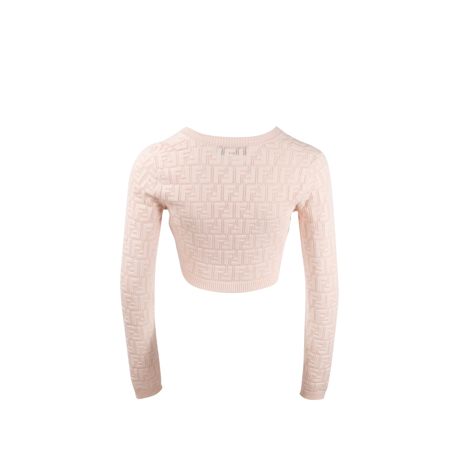 Fendi Size 36 Naomi Cropped Cardigan Viscose Pink