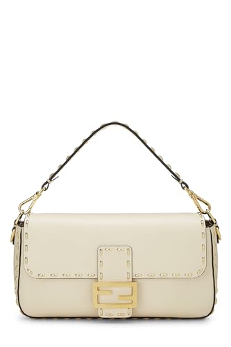 Fendi, Beige Selleria Convertible Baguette Medium, Beige