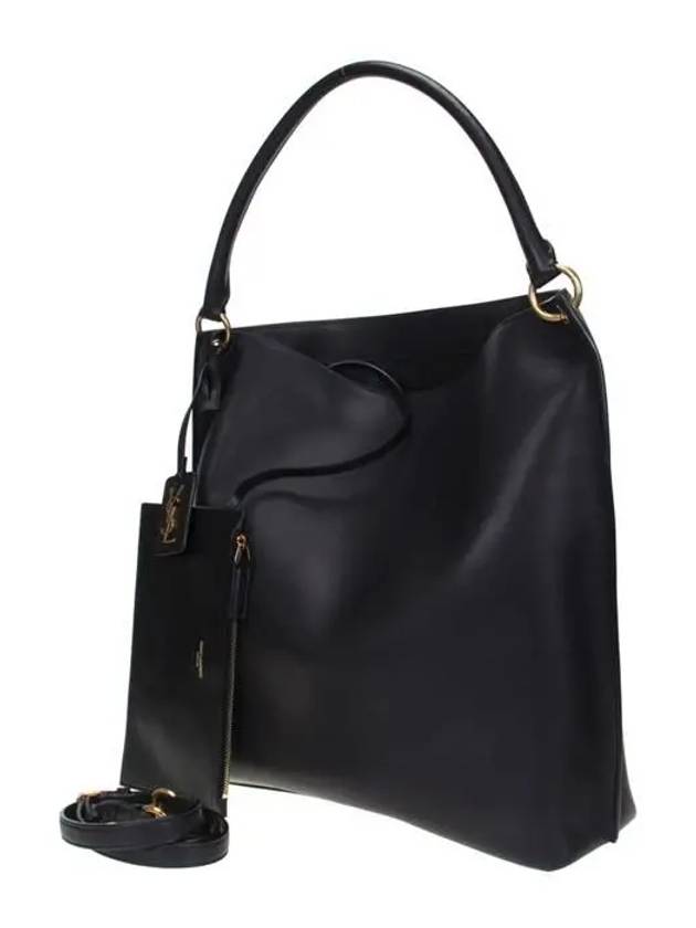 Luxury Saint Laurent Trending 2025 Tag Calfskin Hobo Shoulder Bag Black