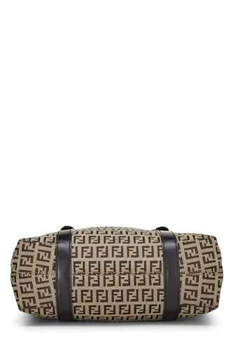 Fendi, Brown Zucchino Canvas Handbag, Brown
