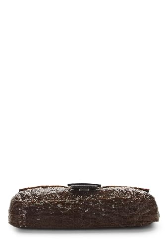 Fendi, Brown Beaded Baguette, Brown
