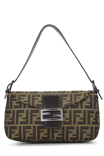 Fendi, Brown Zucca Canvas Shoulder Bag, Brown