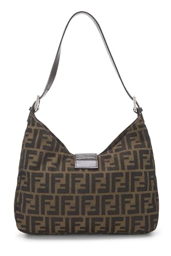Fendi, Brown Zucca Canvas Shoulder Bag, Brown