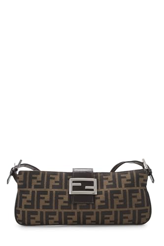 Fendi, Brown Zucca Canvas Shoulder Bag, Brown