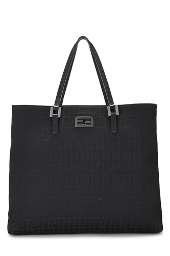 Fendi, Black Zucchino Canvas Tote Small, Black