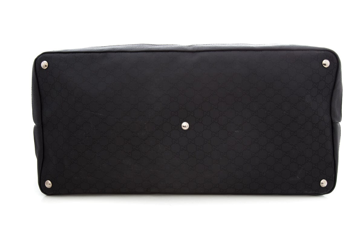 Gucci Black Leather Monogram Handbag
