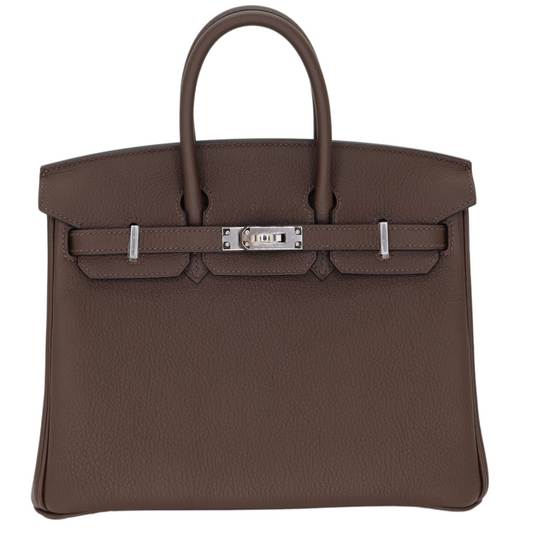 Hermes25cm Birkin Ecorce Togo Leather Palladium Hardware