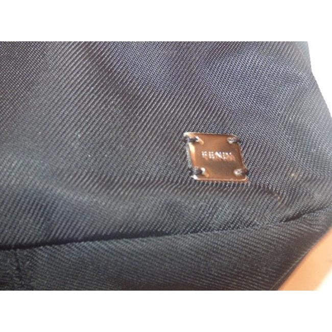 Fendi Black Canvas And Leather Clutch