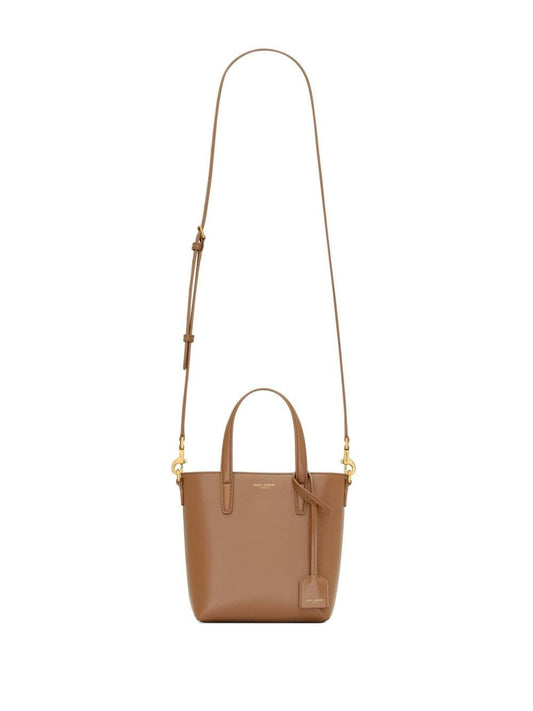 Luxury Saint Laurent Trending 2025 Women's Fox-Coloured Leather Mini Shopping Bag In Box in Brown |